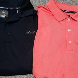 Greg Norman Collection Men's Black and Coral Polo Bundle Shirts